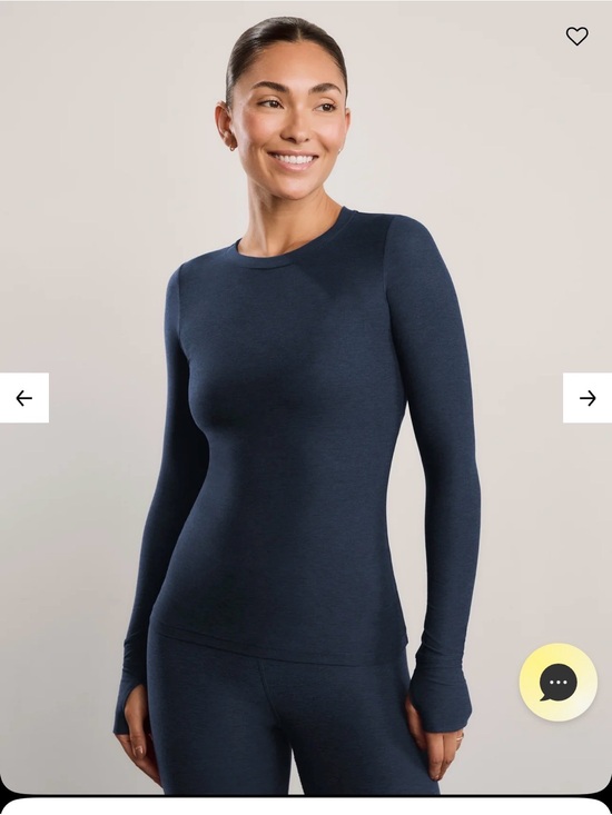 Beyond Yoga Tops - Beyond Yoga Featherweight Classic Crew Pullover - Navy - Size Small
